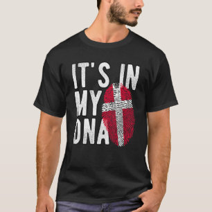 Camiseta Está na minha bandeira DNA Dinamarca Fingerprint