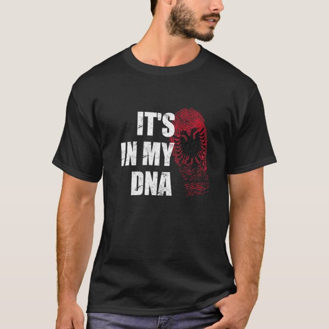 Camiseta Está Na Minha Bandeira Do Dna Albânia Para Albanes (Frente)