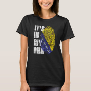 Camiseta ESTÁ NA MINHA DNA bósnia e Herzegovina Flag Bósnio