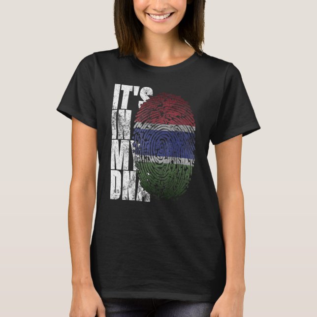 Camiseta Está na minha gâmbia de DNA para mulheres gâmbia m (Frente)