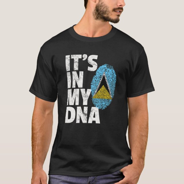 Camiseta Está na minha Rua de DNA, Santo Lucia Flag Orgulho (Frente)