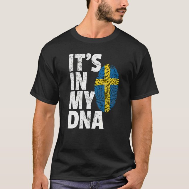 Camiseta Está na minha Suecia de DNA, mulheres suecas de ba (Frente)