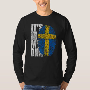 Camiseta Está na minha Suecia de DNA para homens mulheres S