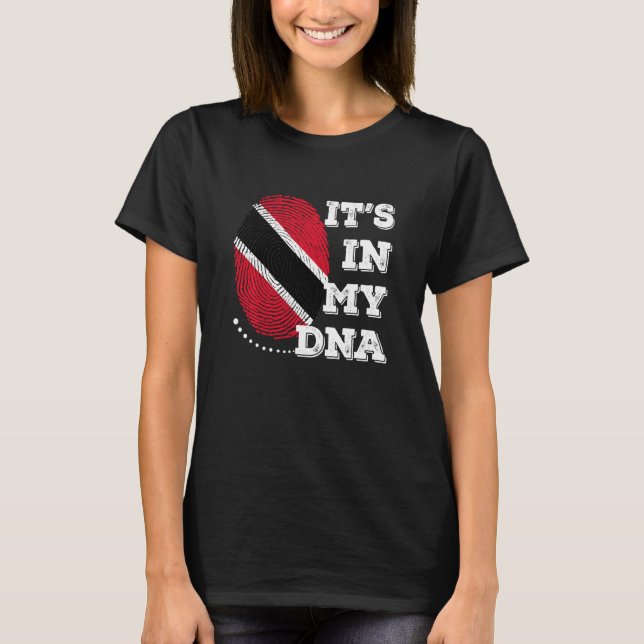 Camiseta Está na minha trinidade de DNA e tobago Bandeira M (Frente)