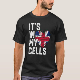 Camiseta ESTÁ NAS MINHAS CÉLULAS, bandeira britânica, inglê