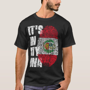 Camiseta Está no meu DNA, a garota da bandeira do Peru.