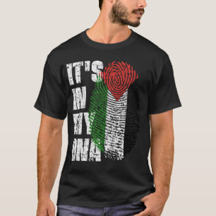 Camiseta Está no meu DNA, a moça da bandeira Palestina, pre