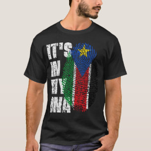 Camiseta Está no meu DNA, a moça de sinalizador do Sudão do