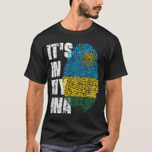 Camiseta Está no meu DNA, a moça do Rwanda Flag