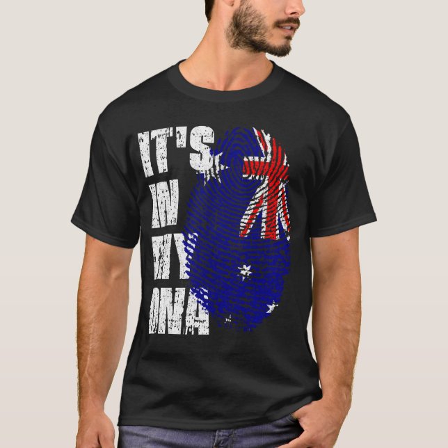 Camiseta Está no meu DNA, a New Zelândia Flag Boy, presente (Frente)