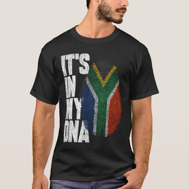 Camiseta Está no meu DNA África do Sul Orgulhosa África do  (Frente)