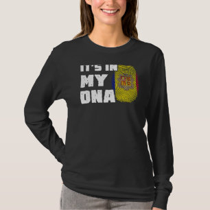 Camiseta Está no meu DNA Andorra Bandeira Homens Imprimidos