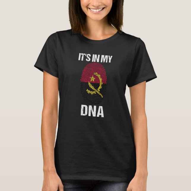 Camiseta Está no meu Dna Angola Bandeira Angolana para Home (Frente)