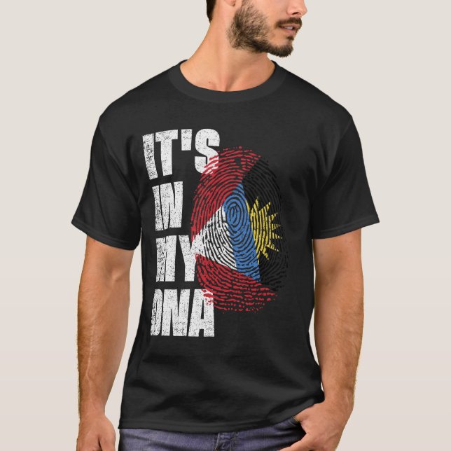 Camiseta Está no meu DNA Antígua e Bandeira Barbuda (Frente)