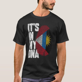Camiseta Está no meu DNA Antíguan Bandeira Hispânica