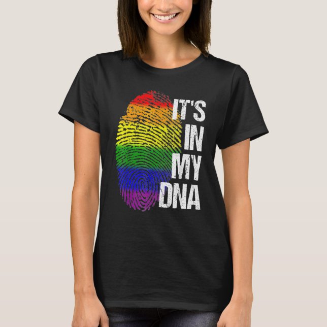 Camiseta Está No Meu Dna - Arco-Íris Orgulho gay (Frente)