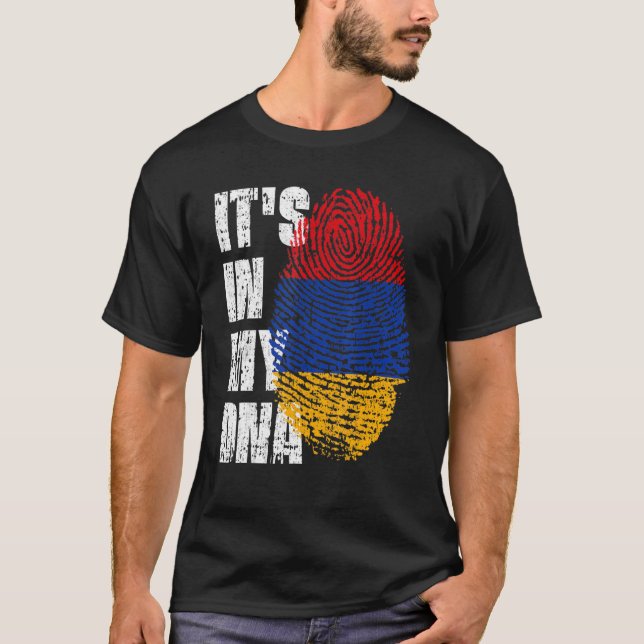 Camiseta Está no meu DNA Armênia Sinalizador armênio (Frente)