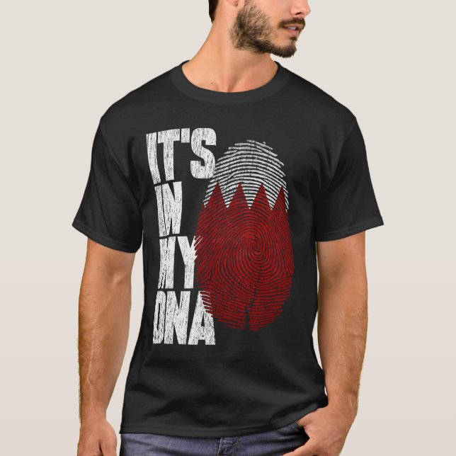 Camiseta Está no meu DNA Bahraini Orgulho Bandeira Bahrein (Frente)