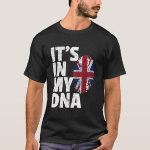 Camiseta Está No Meu DNA Bandeira Britânica Inglaterra Rein