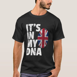 Camiseta Está No Meu DNA Bandeira Britânica Inglaterra Rein