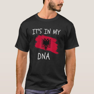 Camiseta Está no meu DNA Bandeira da Albânia Raízes Albanes