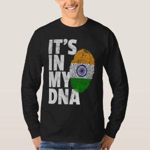 Camiseta ESTÁ NO MEU DNA Bandeira da Índia Homens Mulheres