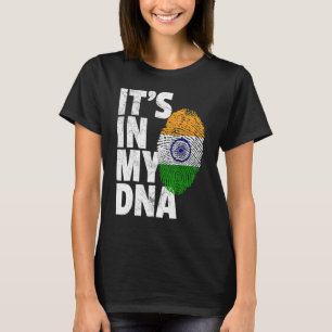Camiseta ESTÁ NO MEU DNA Bandeira da Índia Homens Mulheres 