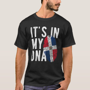 Camiseta Está no meu DNA, bandeira da República Dominicana,