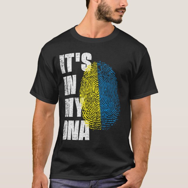 Camiseta ESTÁ NO MEU DNA, Bandeira da Ucrânia (Frente)