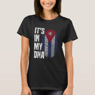 Camiseta ESTÁ NO MEU DNA Bandeira de Cuba Orgulho Cubano He
