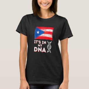 Camiseta Está no meu DNA Bandeira de Porto Rico Boricua por