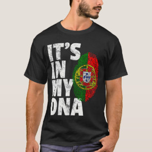 Camiseta Está no Meu DNA Bandeira de Portugal Homens Mulher