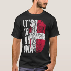 Camiseta Está No Meu Dna Bandeira Dinamarquesa Seleção Dina