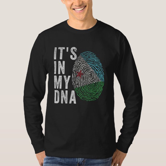 Camiseta Está no meu DNA - Bandeira Djibouti (Frente)