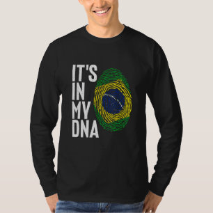 Camiseta Está no Meu DNA Bandeira do Brasil Esporte Orgulho