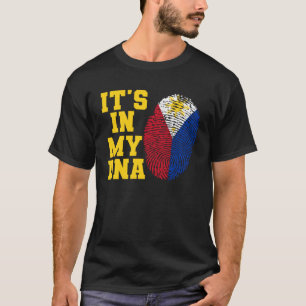 Camiseta Está no Meu DNA Bandeira Filipina Recortada Filipi