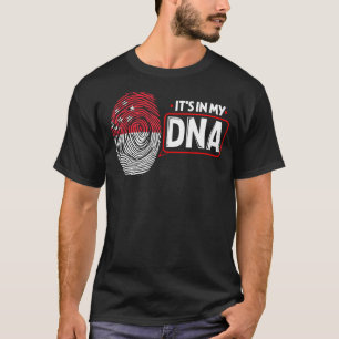 Camiseta Está no Meu DNA, Bandeira Nacional Cingapura Patri