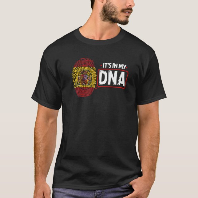 Camiseta Está No Meu DNA Bandeira Nacional Espanhola Patrió (Frente)