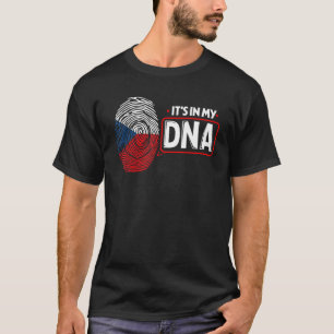 Camiseta Está no meu DNA Bandeira Nacional Tcheco Patriótic