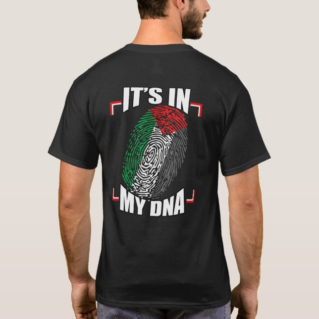 Camiseta Está No Meu Dna, Bandeira Palestina Árabe Palestin (Verso)