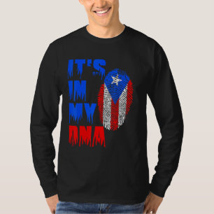 Camiseta Está No Meu Dna Bandeira Porto-Riquenha Homens Mul