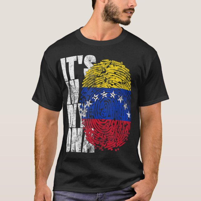 Camiseta Está no meu DNA Bandera venezuelana de Venezue (Frente)