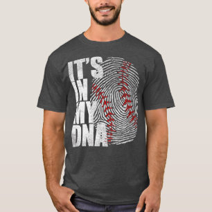 Camiseta Está No Meu DNA Baseball Lover Engraçado Dedo De B