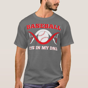 Camiseta Está No Meu DNA Baseball Roupa Engraçado Fing Base