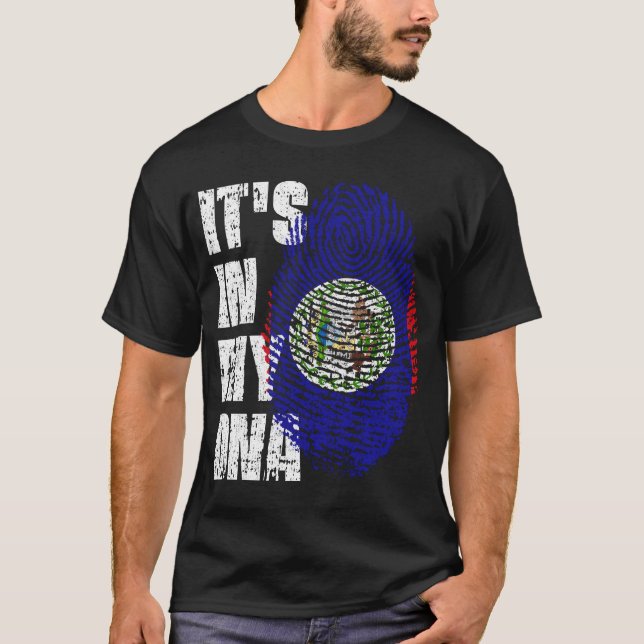 Camiseta Está no meu DNA, Belize Flag Boy, presente (Frente)
