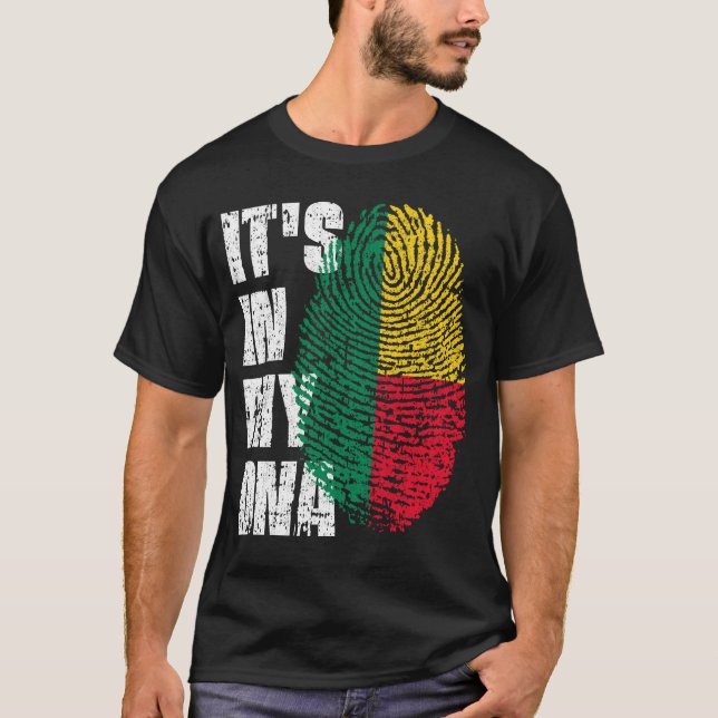 Camiseta Está no meu DNA Benin Flag Boy Gift (Frente)