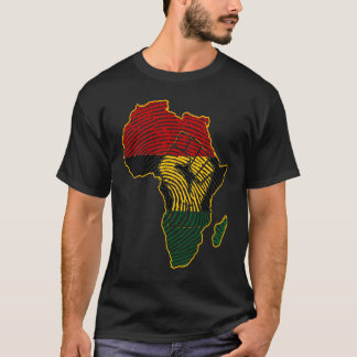 Camiseta Está no meu DNA BHM África Mapeie a Impressão Digi