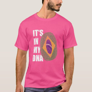 Camiseta Está no meu DNA brasileiro Roots Fingerprint Brasi