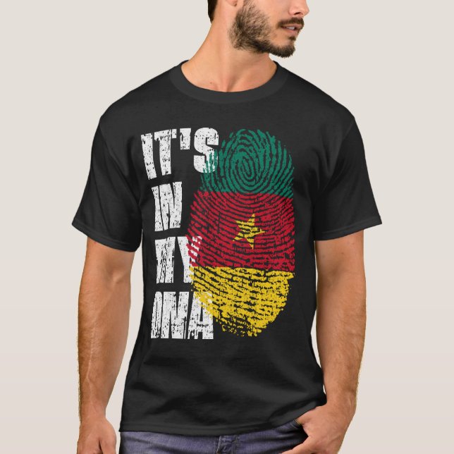 Camiseta Está no meu DNA Cameroon Flag Boy Gift (Frente)