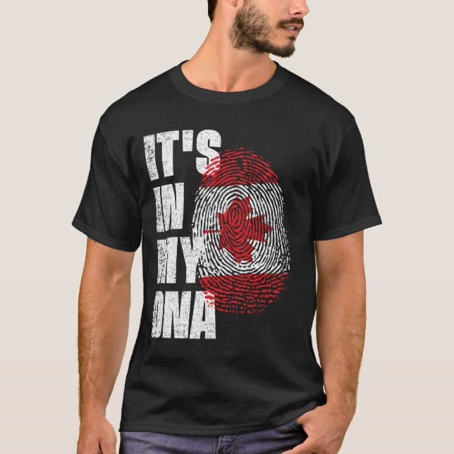 Camiseta ESTÁ NO MEU DNA Canadá Flag (Frente)